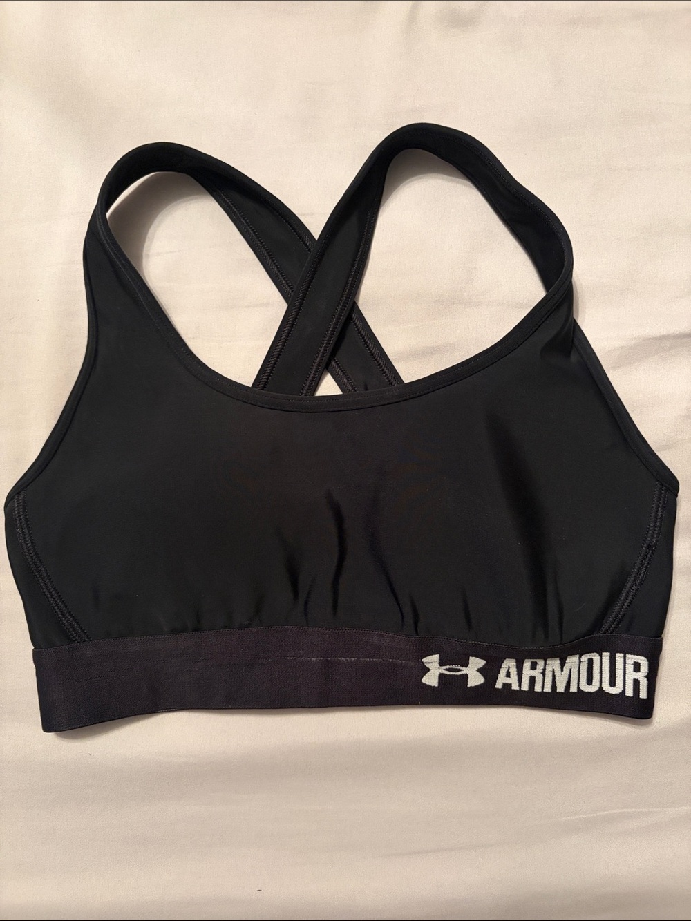 Under Armour Black Cross-Back Logo Sports Bra